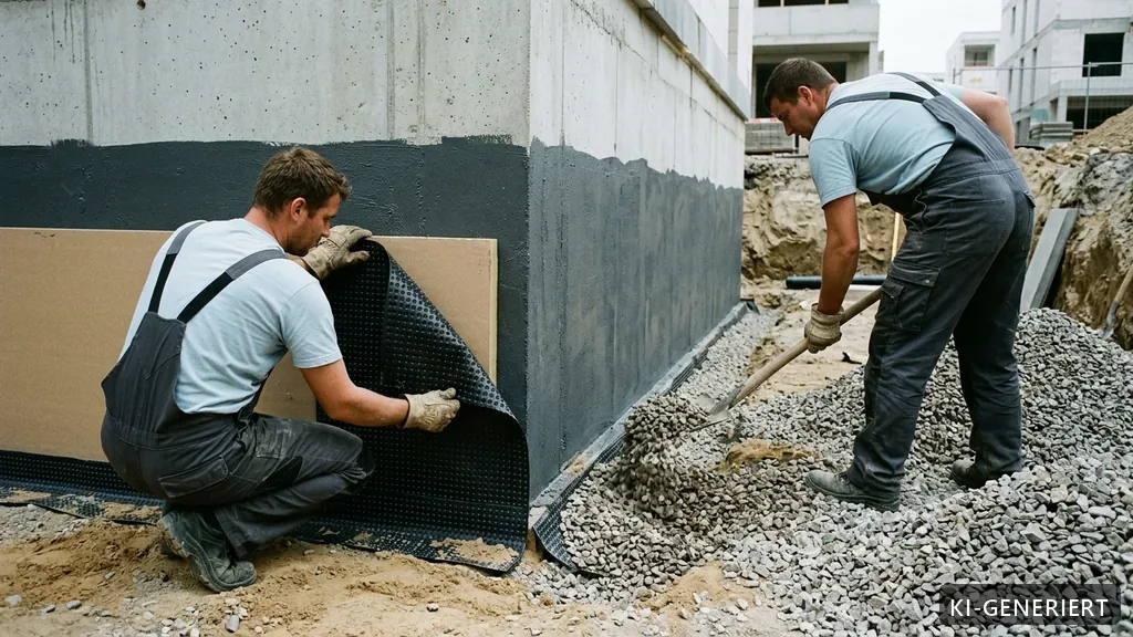 Drainageschicht vor der Verfüllung (KI-generiertes Bild)