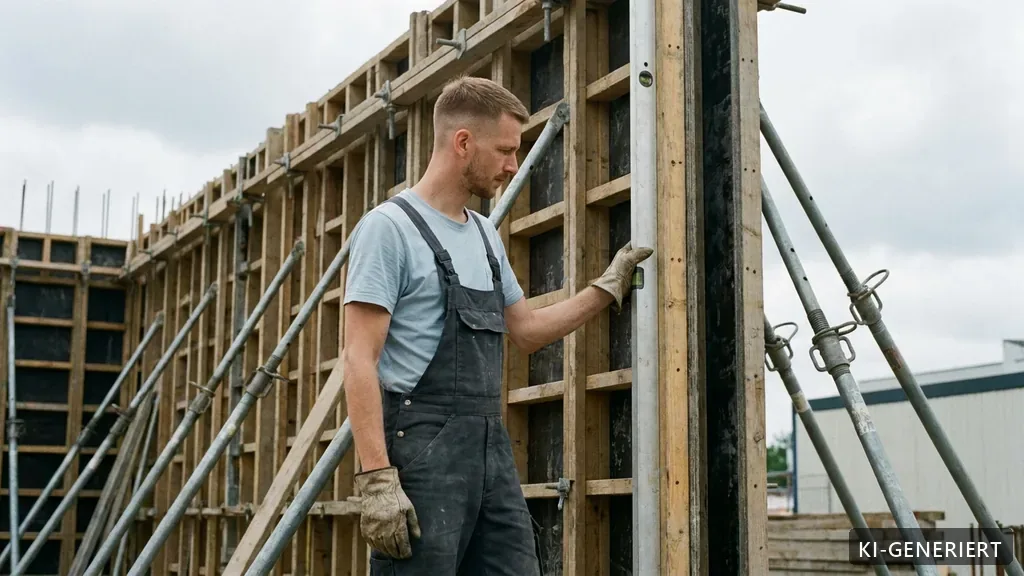 Wandschalung vor der Betonage (KI-generiertes Bild)